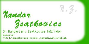 nandor zsatkovics business card